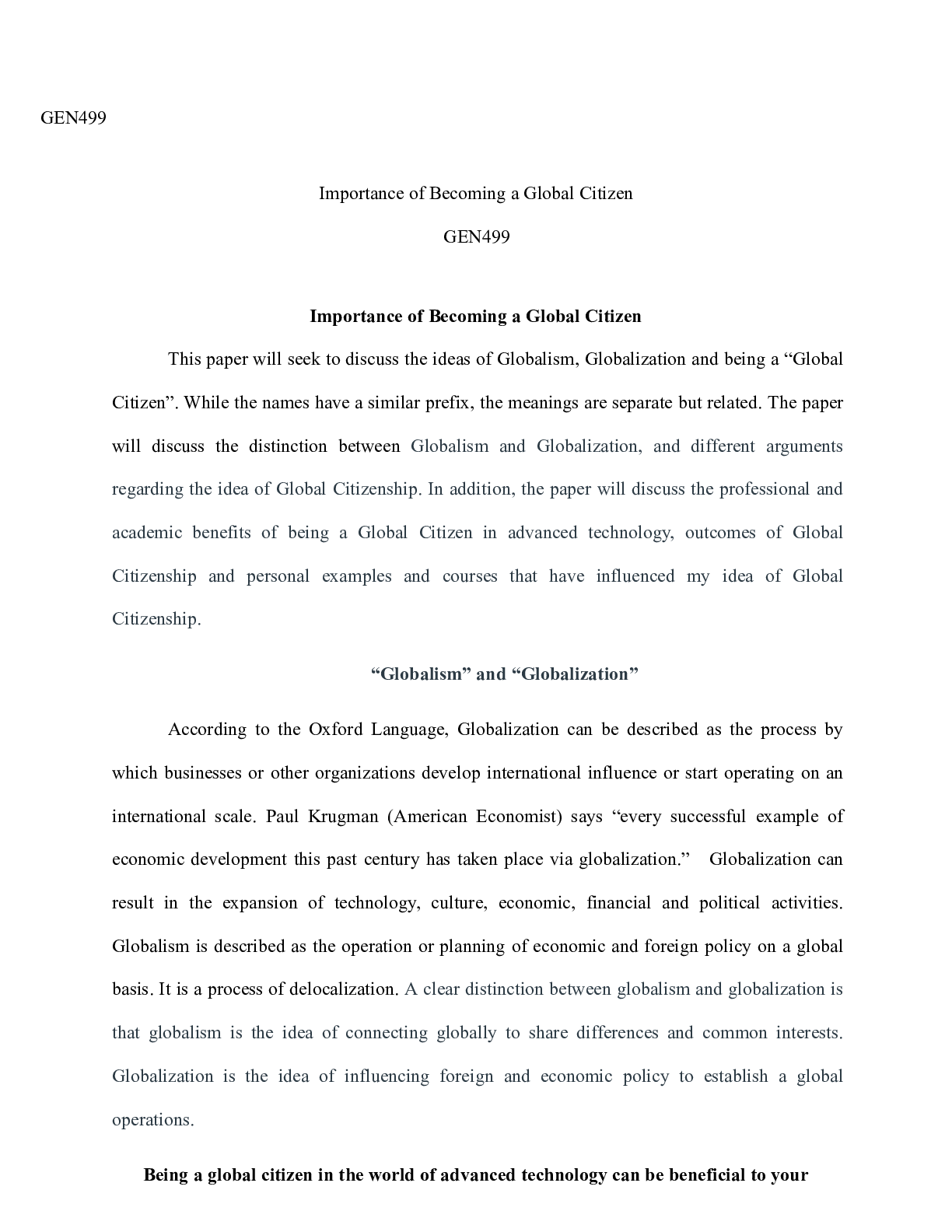 Preview of Importance of Becoming A Global Citizen GEN499.docx(1)